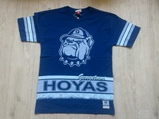 Mitchell & Ness Georgetown Hoyas Vintage Logo Navy Tee Shirt Size S