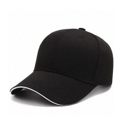 Wholesale Blank Curved Brim Baseball Cap 6 Panels Black