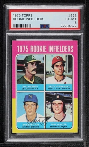 1975 Topps Infielders Phil Garner Keith Hernandez Bob Sheldon PSA 6 Rookie RC