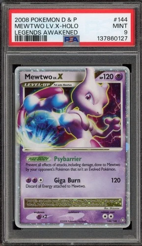 Pokemon Mewtwo Lv.X Legends Awakened Holo Ultra Rare #144 PSA 9 Mint