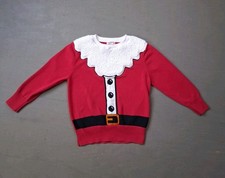 Cat  Jack XS 4-5 Red Christmas Sweater Santa Suit Ugly Fuzzy Fleece Beard