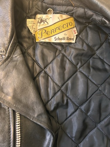 1960's Schott Perfecto 613 One Star Bull Label Talon … - Gem