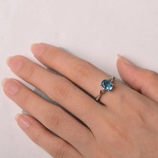 Swiss Blue Topaz Gemstone 925 Sterling Silver Women Ring Duty Free