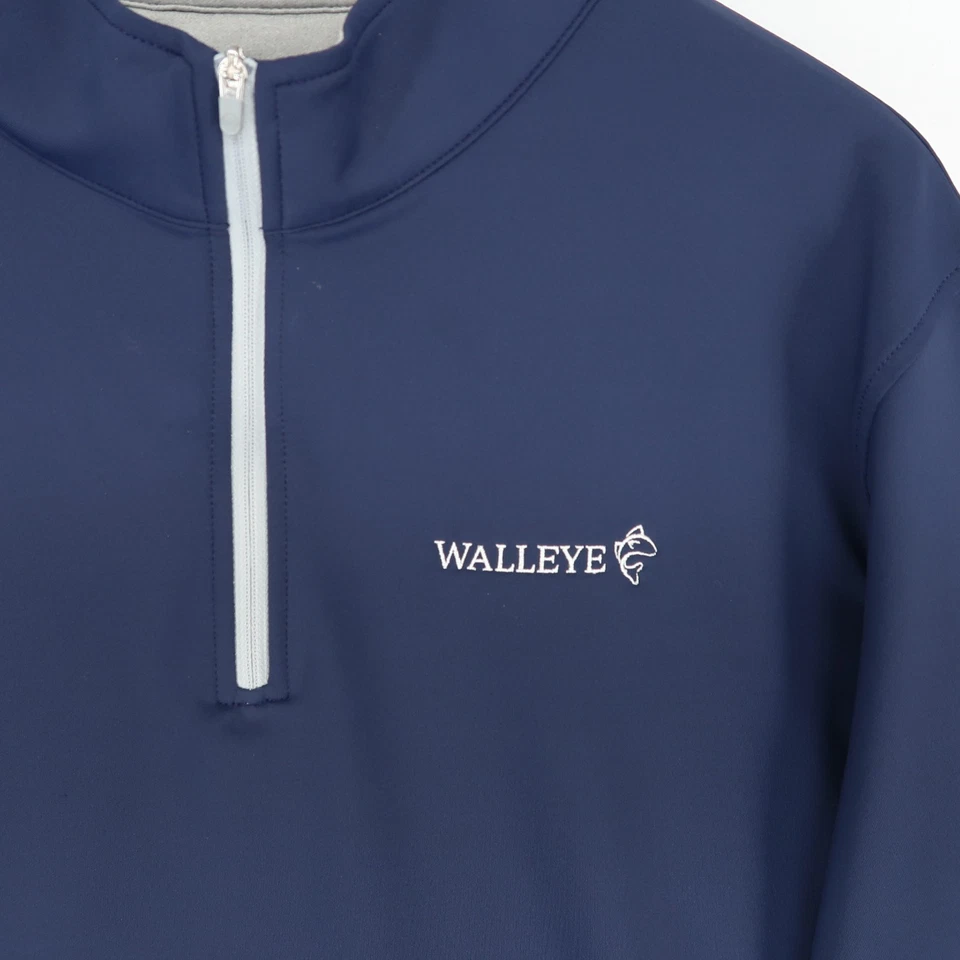Pullover Peter Millar con cremallera de cuarto para hombre XL azul marino elástico golf logotipo Walleye Foto 3 de 4