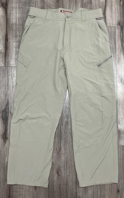 Simms Pants Mens Large Lightweight Outdoor Fishing Hiking Khaki Tan 34 X 28