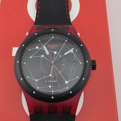SWATCH SWISS MADE MEN'S SISTEM 51 RED  STARS AUTOMATIC WRISTWATCH  SUTR400