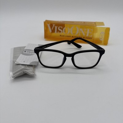 VISOONE Enhanced Version Rectangle  Look Blue Light Blocking Glasses New Black
