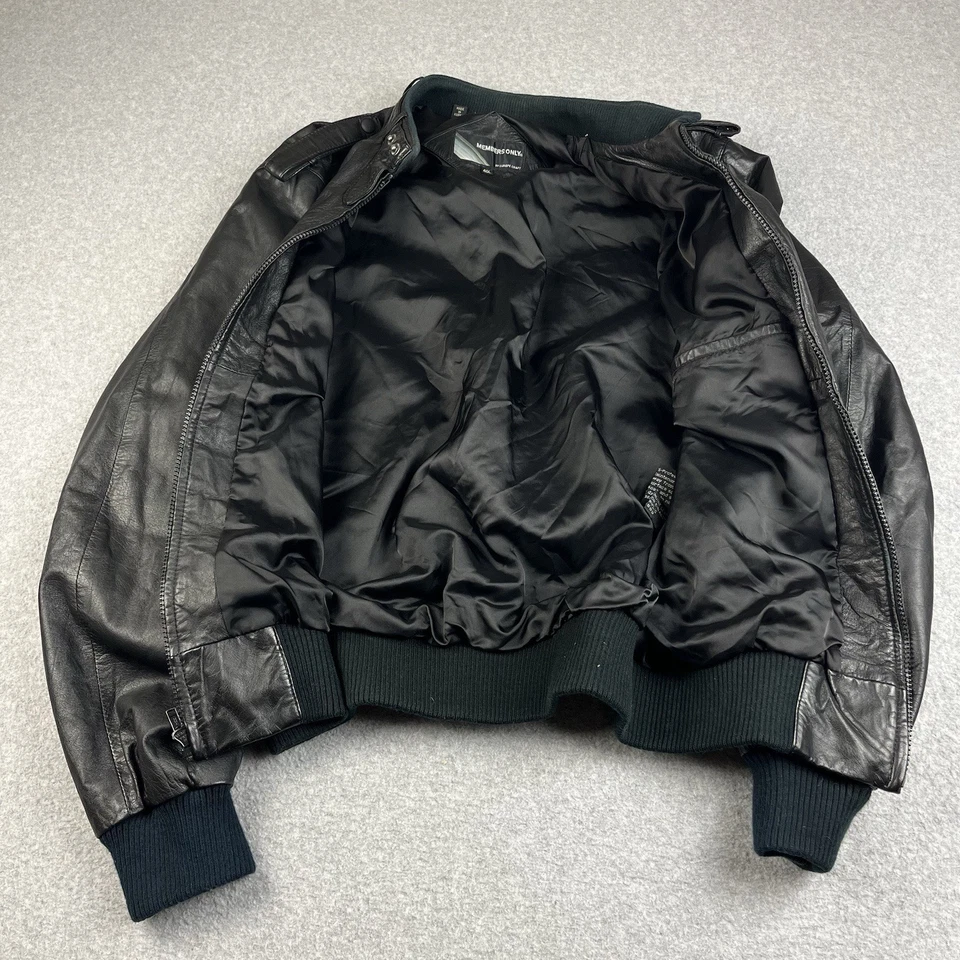 Chaqueta de cuero artesanal vintage solo para miembros Europa para hombre 40 negra café racer moto Foto 3 de 4