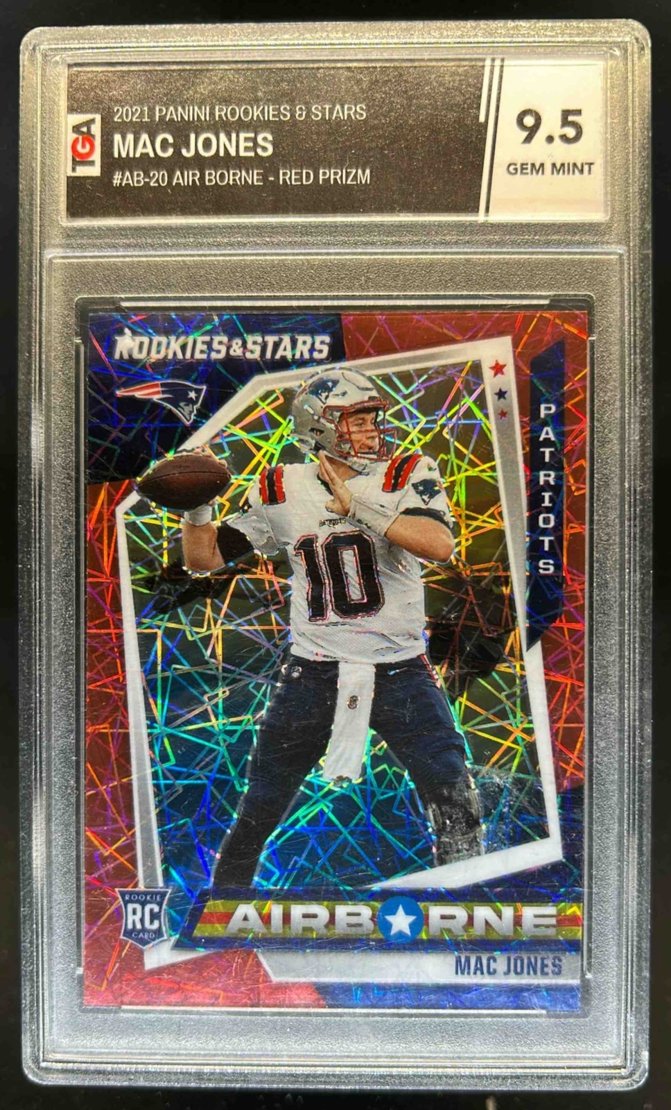 Mac Jones Panini Rookies & Stars Airborne #AB20 Red Ice