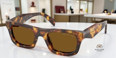PRADA PR C06S 14L10U Honey Tortoise Dk Brown Polarized 50 mm Women's Sunglasses