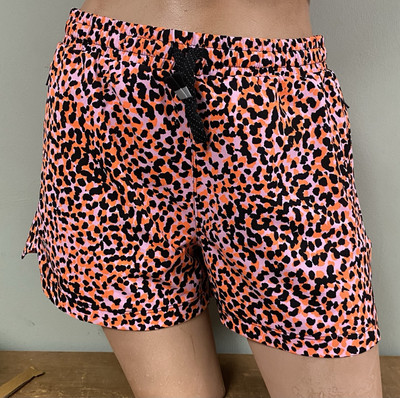 Fabletics One Short 3'' Athletics Shorts Women's Small Flash Orange Safari Spots