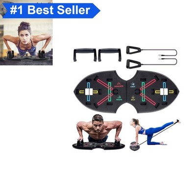 Push Up Rack Board System with 2 Resistance Bands 12 in 1 Fitness Workout