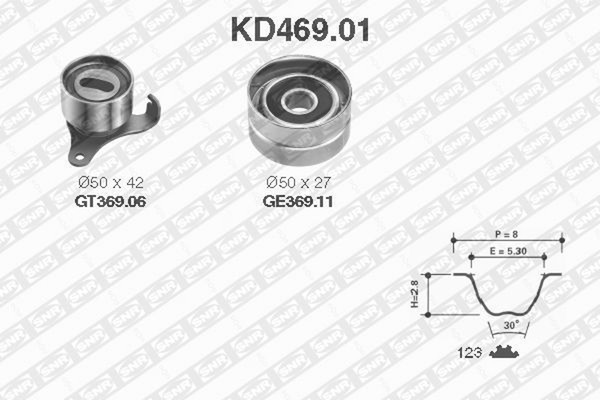 Zahnriemensatz SNR KD469.01 FüR Starlet Corolla Toyota FX Liftback Compact Wagon-image