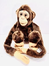 HOSUNG 1994 Chimp Puppet Brown 15" Plush Full Body Long Arms & Squeaker