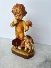 Sarah Kay ANRI 6  VTG Backstock Carved Wood Figurines Italy  Sweet Treat 