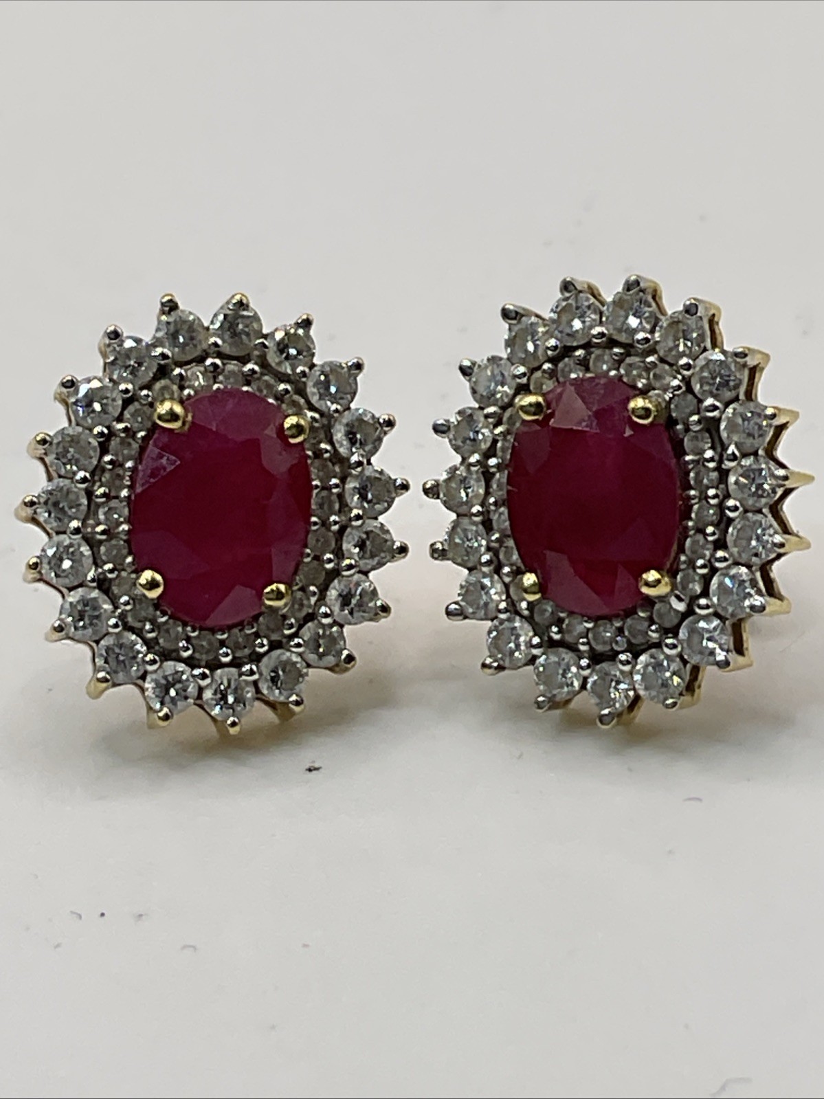 VINTAGE HANDMADE Solid 18K Yellow Gold Ruby & Dia… - image 5