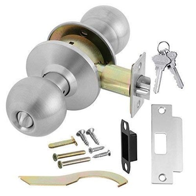 Door Knob Cylindrical Lock Entrance Function Keyed Entry -US32D UL Certified
