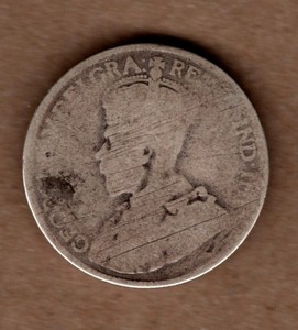 (1912-1936) No Date Canada 25 Cents George V Quarter Dollar Very Worn See Photos