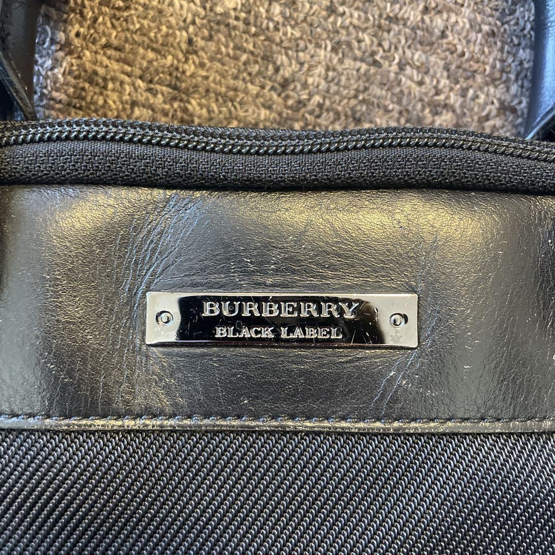 BURBERRY BLACK LABEL Business Bag Black Leather From Japan