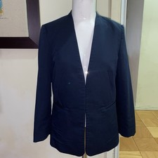 MNG Classic Minimalist Office Jacket Blazer Navy Blue Women Size 4