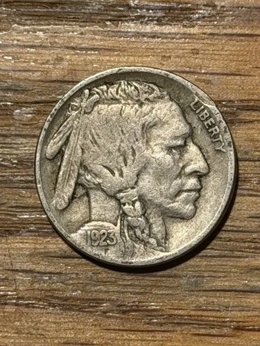 1923 P Buffalo Nickel Original VF Very Fine U.S. 5c Type Coin