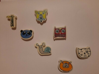 7 piece animal shaped eraser set, New condition never been used. Child friendly.