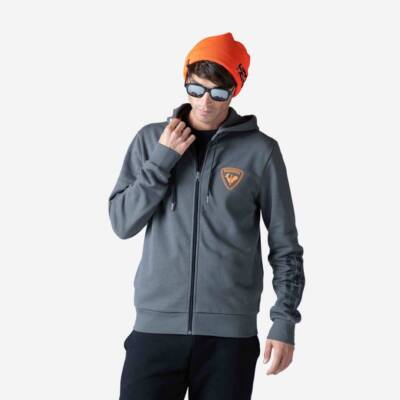 Rossignol Felpa Uomo con Cappuccio e Zip Integrale Hero FZ Hoodie - 23N (Onyx Gr