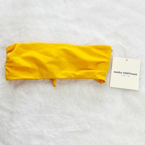 NWT Mara Hoffman Abigail Bandeau Tie Back Bikini Top Sprint Yellow Womens XS - Bild 6 von 9