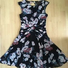 BNWT MONSOON Black FLORAL DRESS size UK 8 £89 Sleeveless Party Wedding Prom NEW
