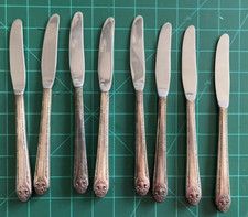 48 PCS Holmes Edwards SilverPlate Inlaid TEASPOONS FORKS KNIVES SERVING SPOONS