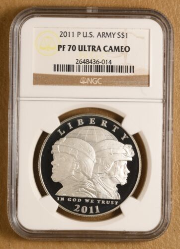 2011 P U.S. Army Commemorative Silver Dollar NGC PF 70 Ultra Cameo