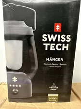 Swiss Tech Rechargeable LED Lantern with Bluetooth Speaker IPX4 Weatherproof