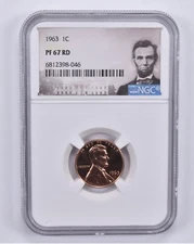 1963 Lincoln Memorial Cent PF67 RD NGC Special Label