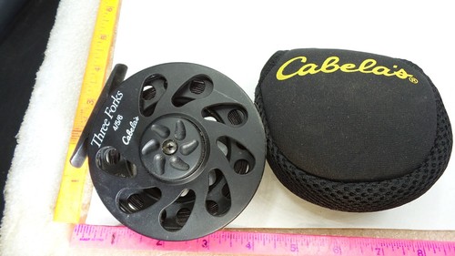 Cabelas Three Forks 4/5/6 Wt Fly Fishing Reel with Fly Line AND CLOTH CASE