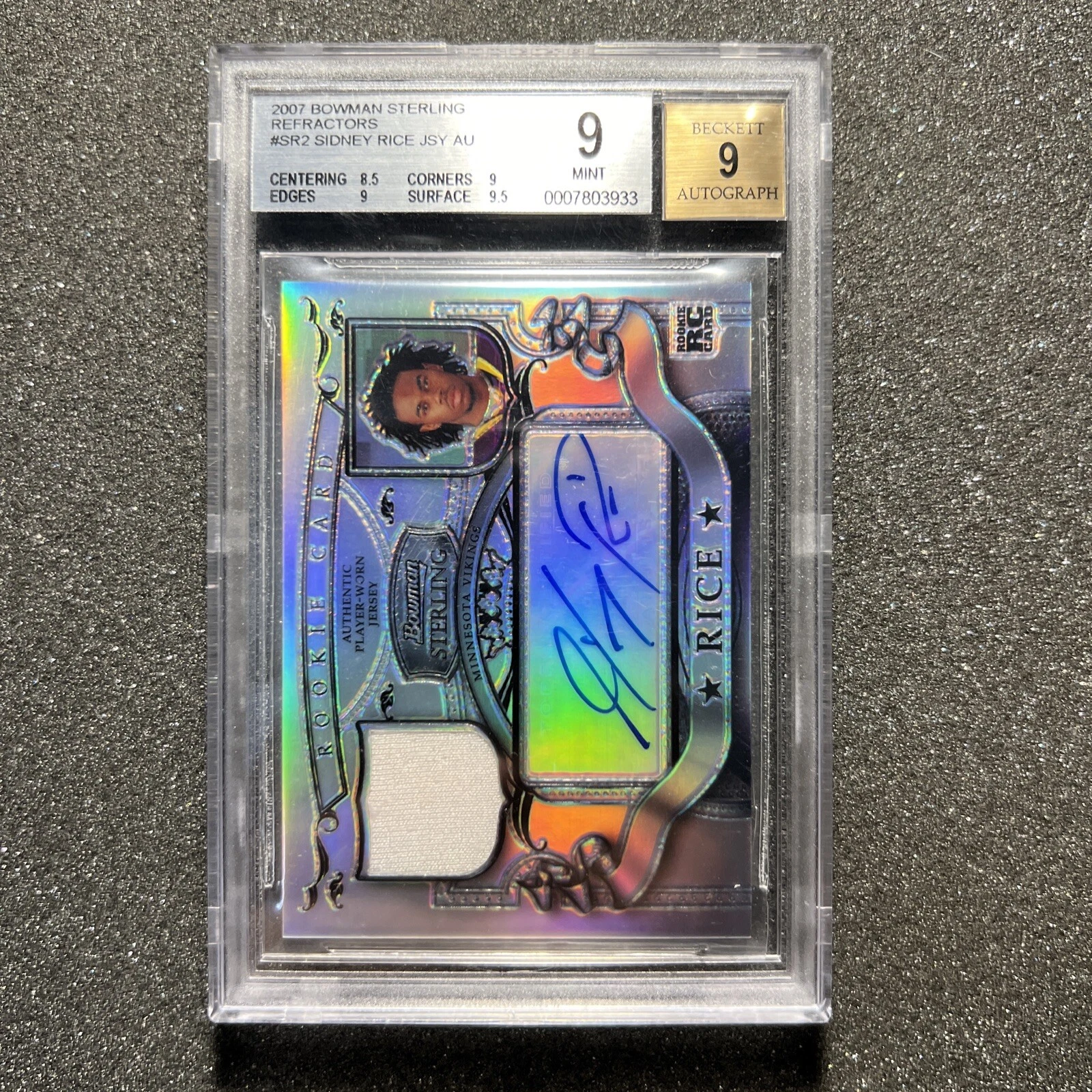 Sidney Rice Bowman Sterling Rookie Relics #SR Base