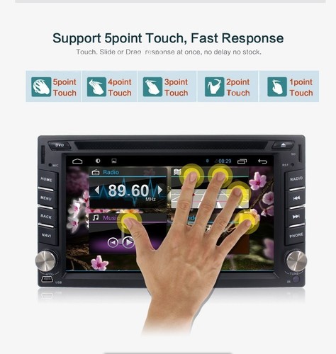 GPS Navi 6.2" Double 2Din Car DVD Radio Headunit Android 4.4 WiFi 3G BT + Camera - Picture 3 of 6