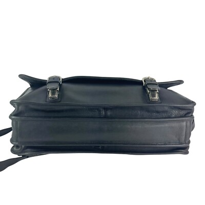 COACH Black Leather Thompson Vintage Unisex Briefcase Messenger