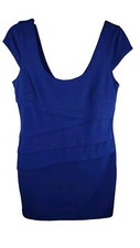TEASE ME BLUE SHEATH Cap Sleeve Zip Up Mini Dress Size 13