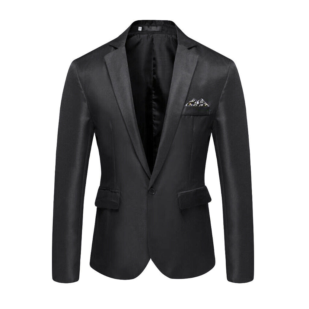 Mens Velvet Blazer Suit Jacket 1 Button Dinner Smart Casual Formal Tailored  Fit