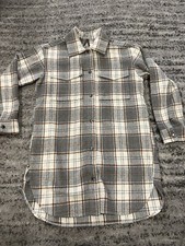 Stetson Ladies' Novelty Plaid Oversized Shirt Jacket Large Gray 