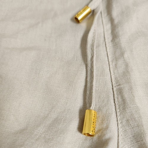 Pantaloncini Ellen Tracy in lino avorio taglia M pull-on breezy dettagli con coulisse oro NUOVI - Foto 10 di 11