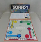 Vintage Sorry! Board Game 1972 Parker Brothers Complete, Damaged Box #C656