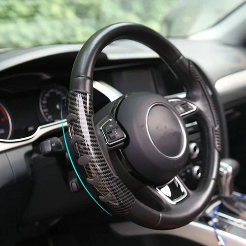 2x Cubierta Elevadora Volante Coche Fibra Carbono Antideslizante Accesorios Universales - Imagen 11 de 12