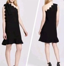 Victoria Beckham For Target Women’s Sz XS Black Scalloped One Shoulder Bow Dress