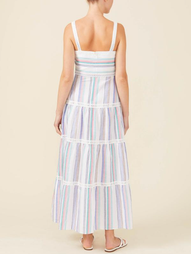 J.McLaughlin Hestia Maxi Dress Multicolor Striped Coastal Summer Size 14 - Picture 9 of 17