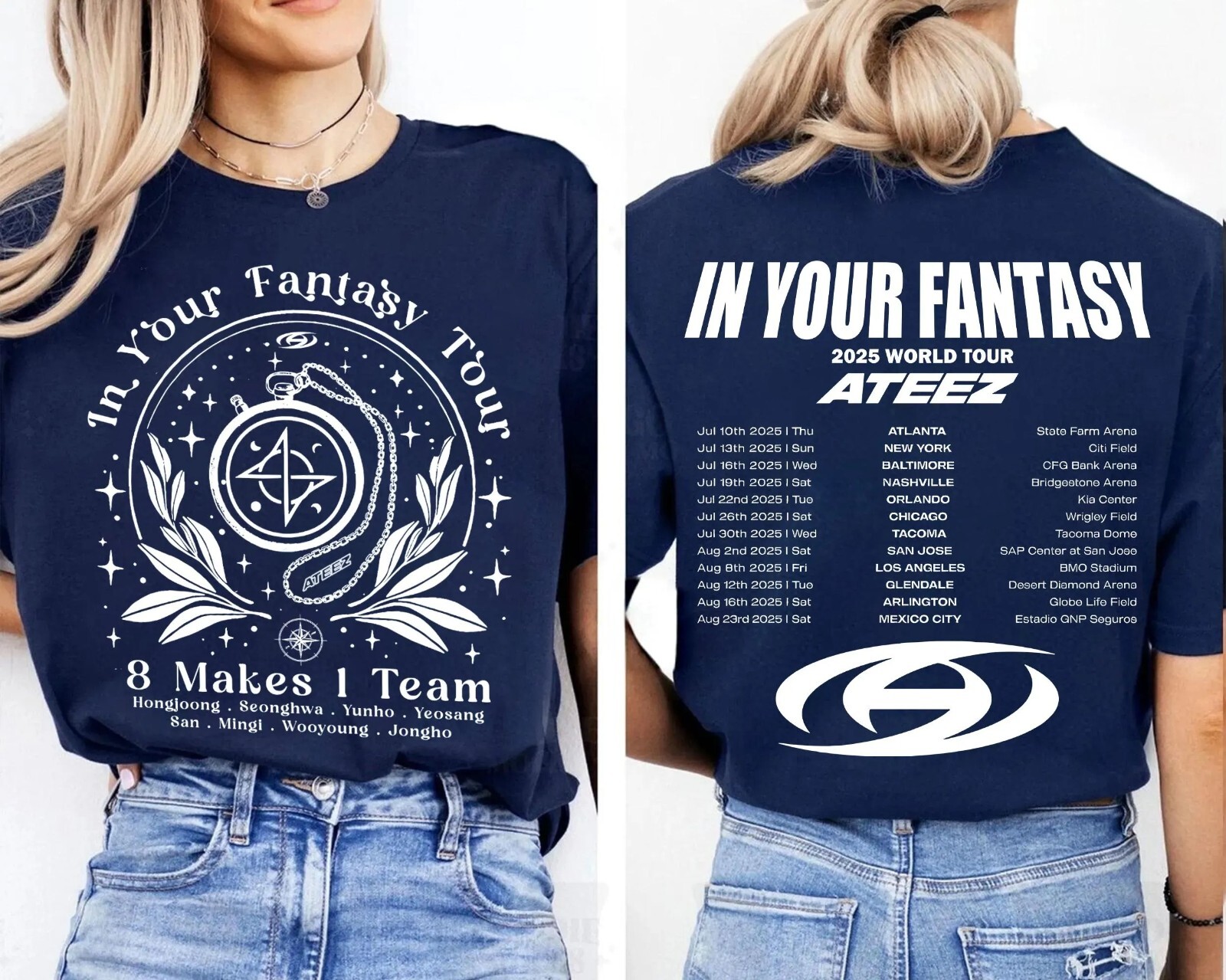 Ateez 2025 World Tour Fantasy Retro Vintage Graphic Tee