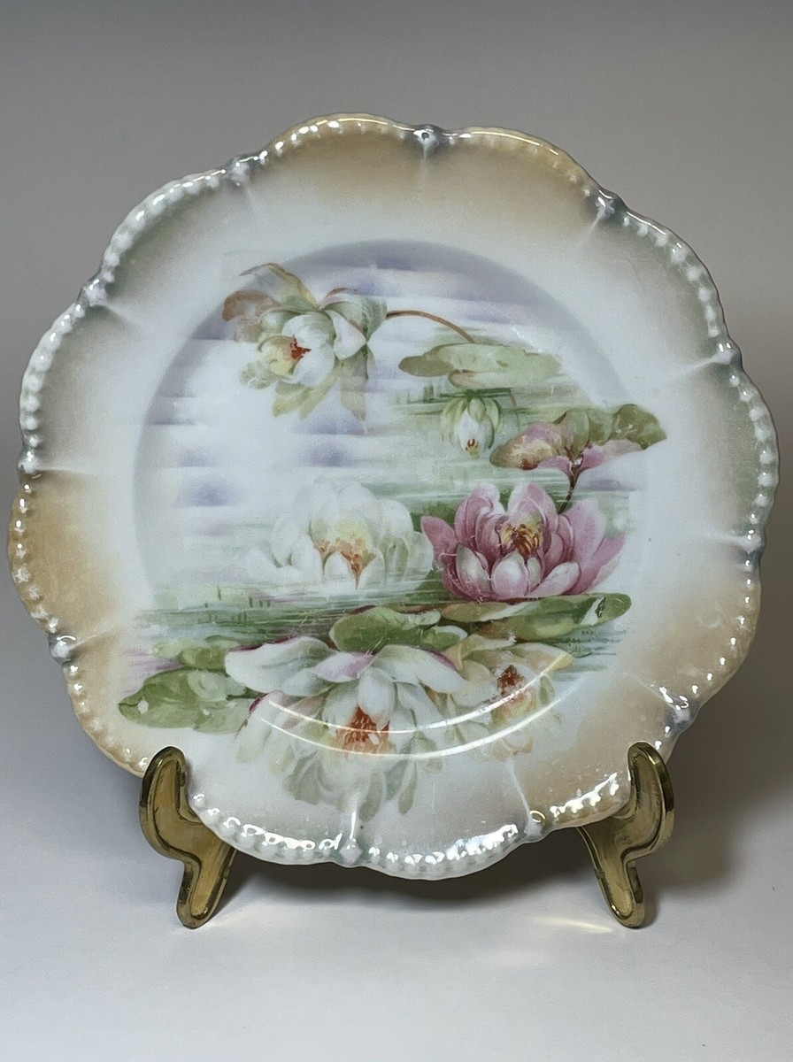 Vintage Tiefenfurt Porzellan Silesian Plate Lilypads Made in