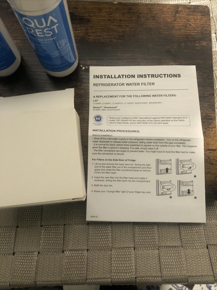 Refrigerator Water Filter Aquacrest AQF-LT1000P 3 Pack/3 Filters Fits Lg - Image 4 of 4
