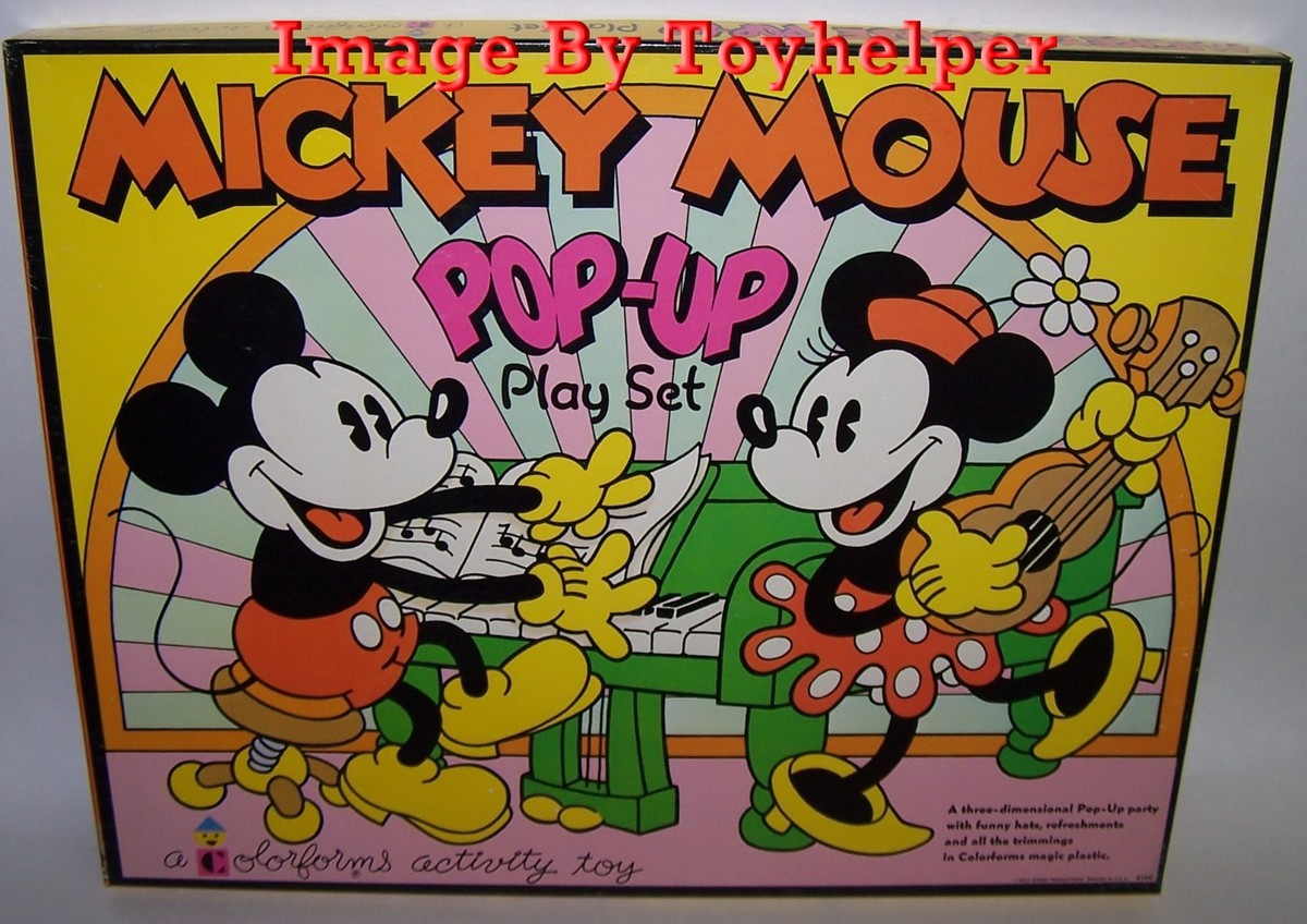 Vintage Mickey Mouse Pop-Up Colorforms Play Set No.4100 High Grade