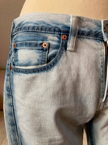 Levi Ostrich Original 511 Slim Men's Jeans Pants W31 L32 Light Blue/White - Picture 15 of 17